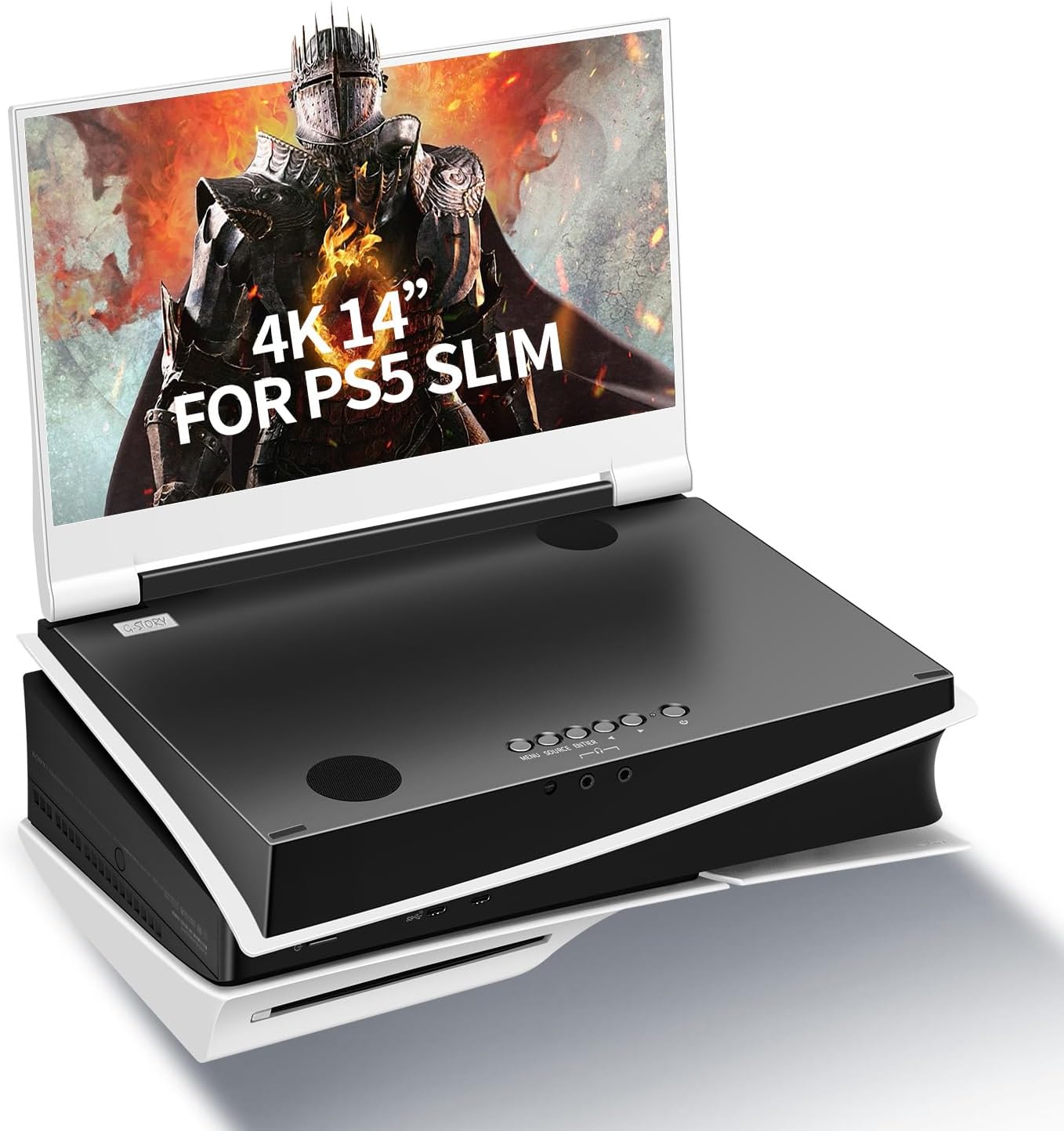 G-STORY 14' Inch IPS 4k 60Hz Portable Monitor Gaming Display Integrated with PS5 Slim(not Included) 3840×2160 with 2 HDMI Ports,FreeSync,Built-in 2 of Multimedia Stereo Speaker