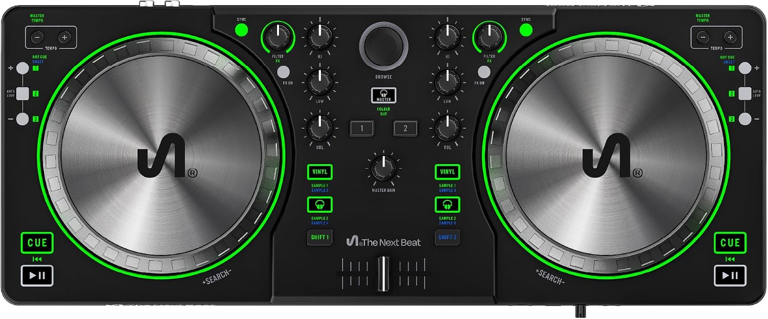 The Next Beat by Tiesto DJ Controller, DJ Control Deck with Audio Mixer, SX1