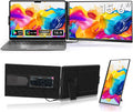 ROYY Laptop Screen Extender Dual Monitor - 15.6' Portable Monitor 85% NTSC IPS 1080P FHD Detachable Screen Extended Extra USB-C/HDMI Port Compatible with Wins Mac Dex Chrome Fits 13'-17' Laptops