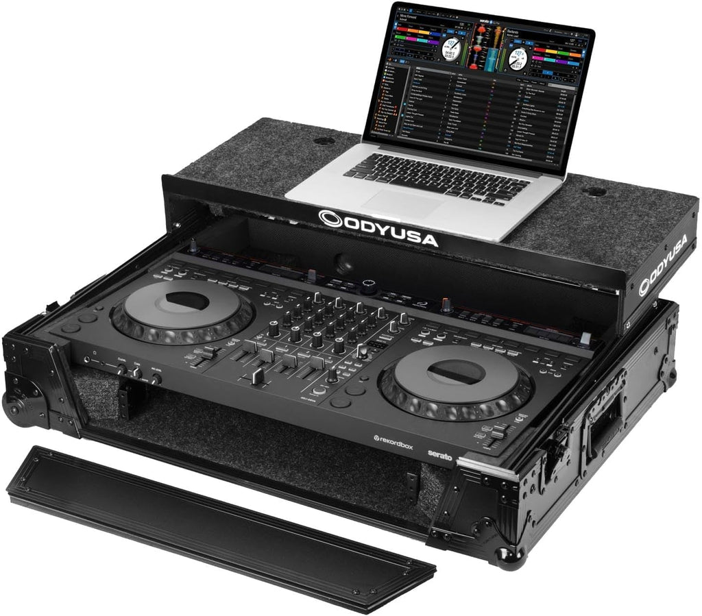 Odyssey FZGSDDJGRV6BL1UCW AlphaTheta DDJ-GRV6 1U Case in Black with Patented Glide Platform and Corner Wheels