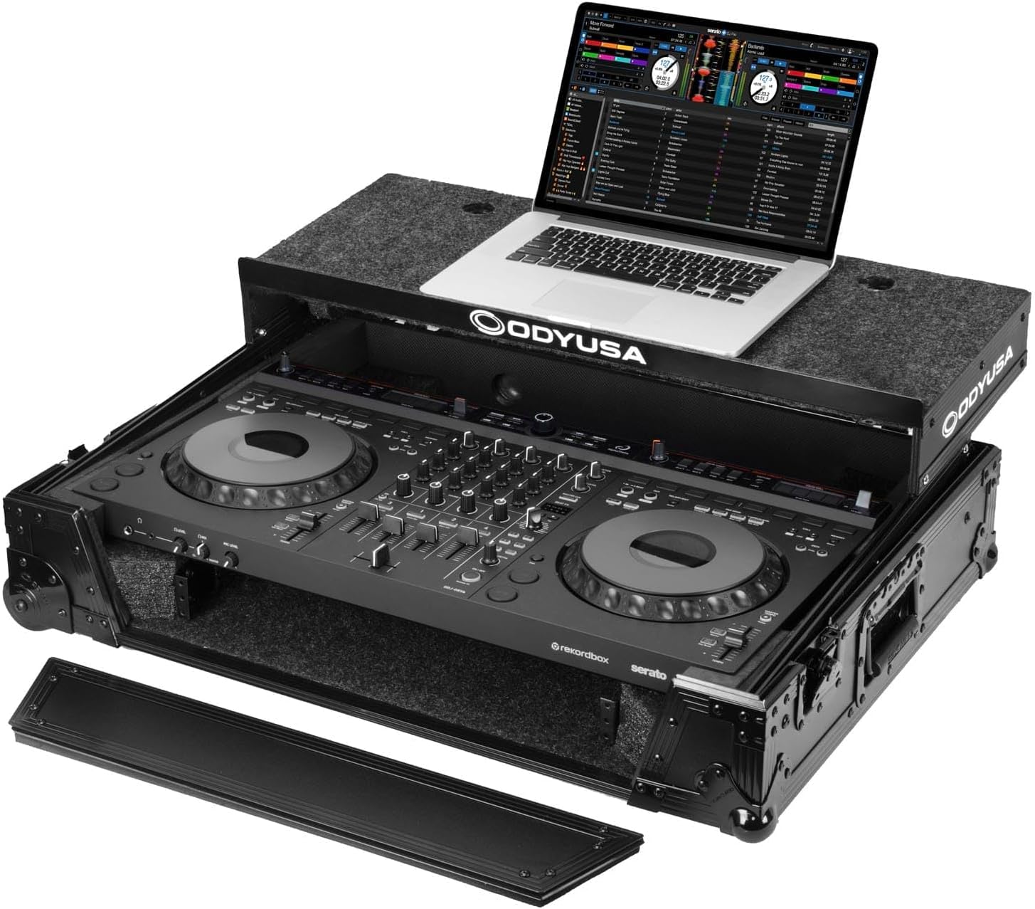 Odyssey FZGSDDJGRV6BL1UCW AlphaTheta DDJ-GRV6 1U Case in Black with Patented Glide Platform and Corner Wheels