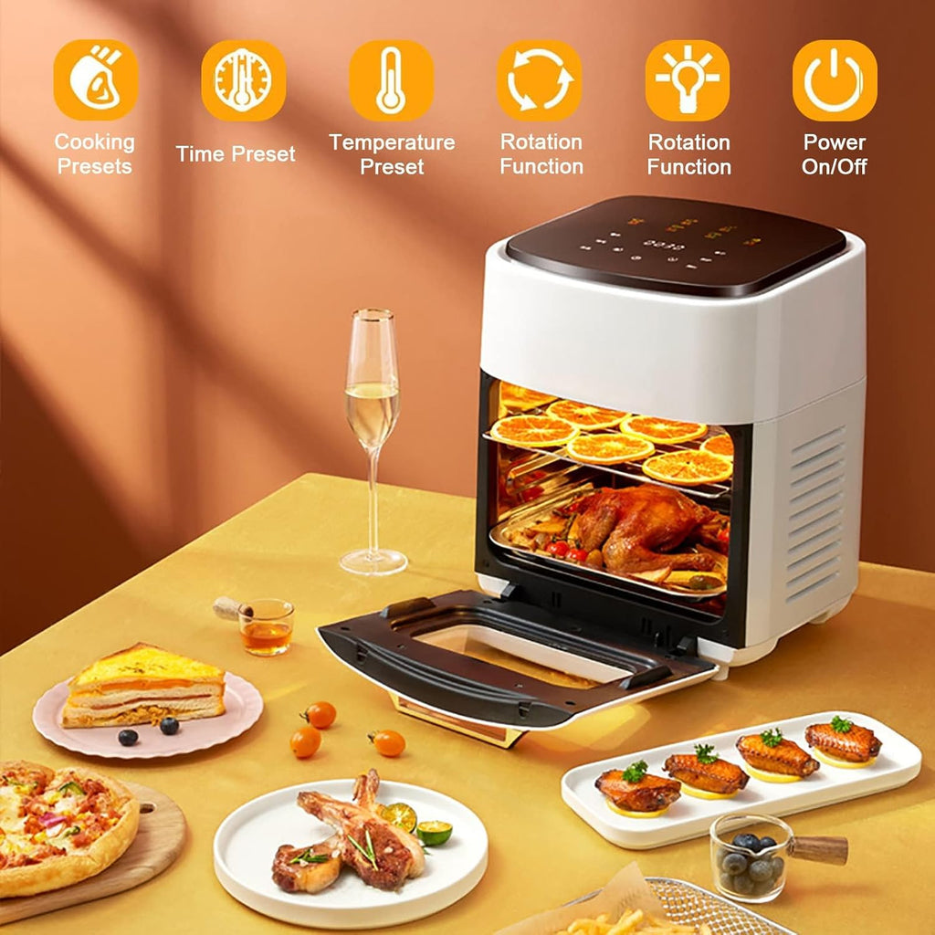 15L Digital Air Fryer Oven With Rapid Air Circulation Oil Free LED Screen Nonstick Basket 60-Minute Timer&Temperature 1400W Black (Color : Black)