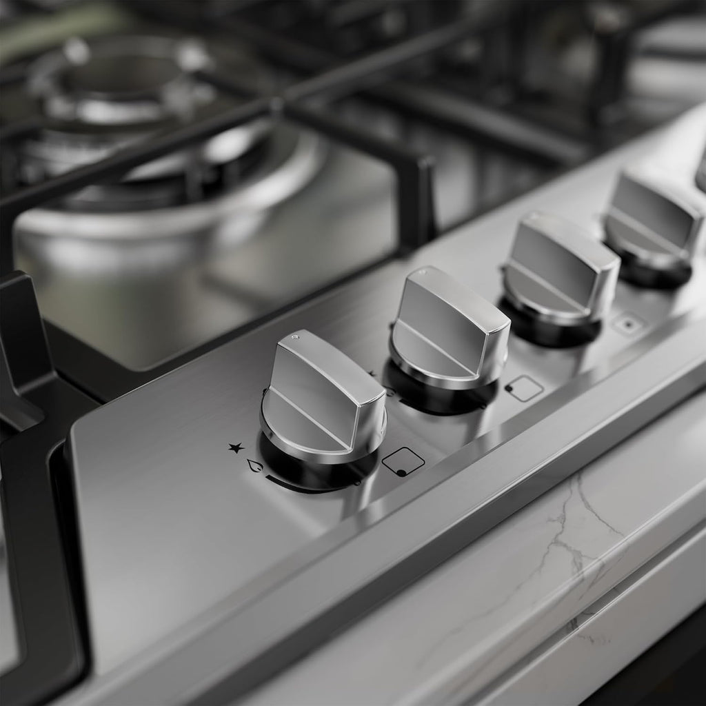 36 Inch Gas Cooktop Stainless Steel with 5 Sealed Burners, Drop-in Stovetop with Cast Iron Grates, NG/LPG Convertible, 38000 BTU