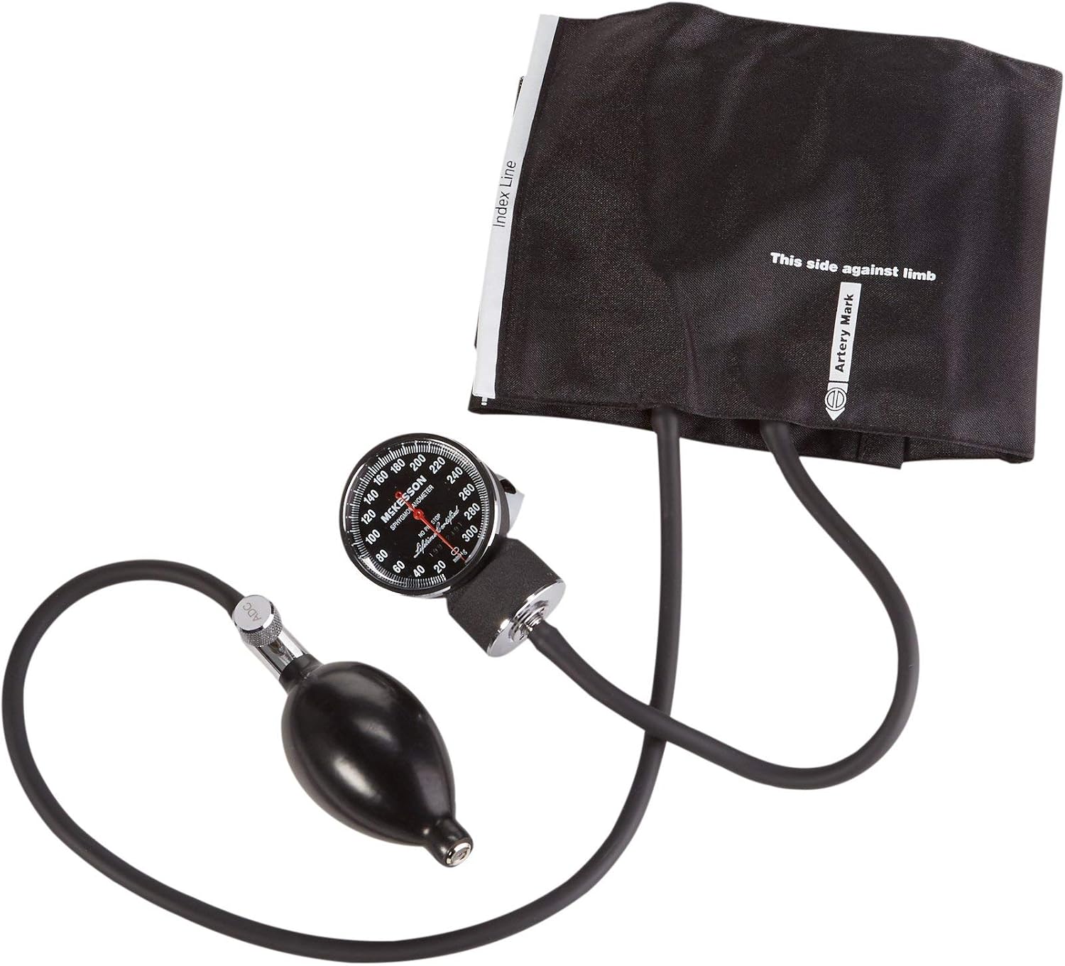 McKesson Aneroid Sphygmomanometer – Manual Blood Pressure Cuff Monitor with Carrying Case, Cuff 23-40 cm, Black, 20 Count