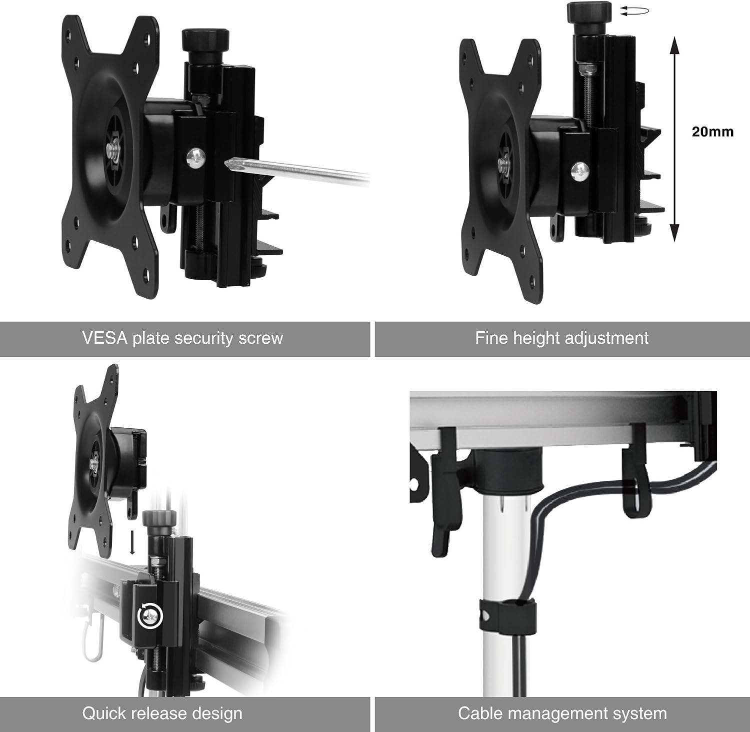 SIIG Premium Aluminum Triple Monitor Stand - 3 Monitors 13' to 27' Up To 17.6 lbs VESA 75 and 100 (CE-MT2111-S1)