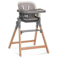 Evolur Tiny Throne 3-in-1 Convertible High Chair, Removable & Dishwasher Safe Tray, Converts to Booster Seat & Adult Stool, Easy-to-Clean Feeding Solution – Fossil Gray