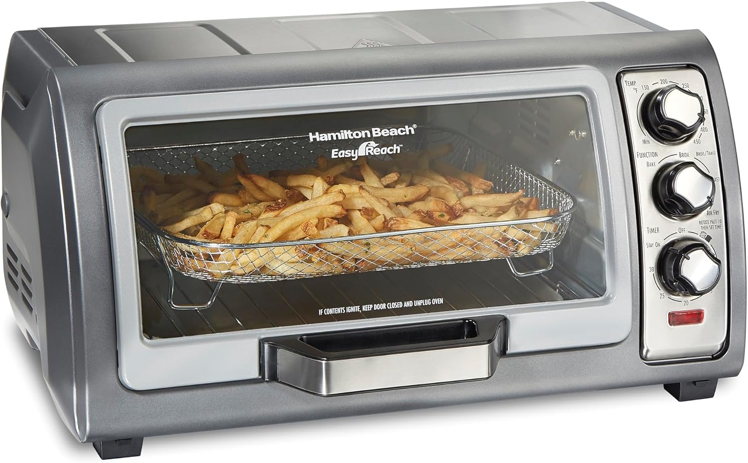 Hamilton Beach Toaster Oven Air Fryer Combo with Large Capacity, Fits 6 Slices or 12' Pizza & 2-Way 12 Cup Programmable Drip Coffee Maker & Single Serve Machine, Glass Carafe