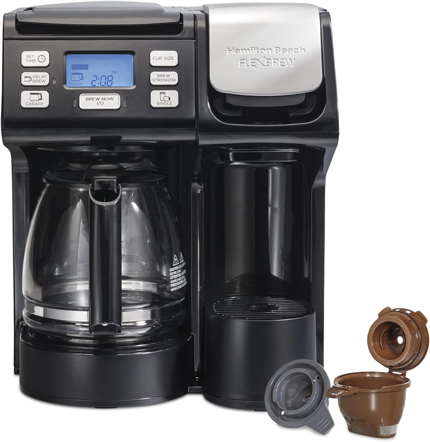 Hamilton Beach Toaster Oven Air Fryer Combo with Large Capacity, Fits 6 Slices or 12' Pizza & FlexBrew Trio 2-Way Coffee Maker, Compatible with K-Cup Pods or Grounds