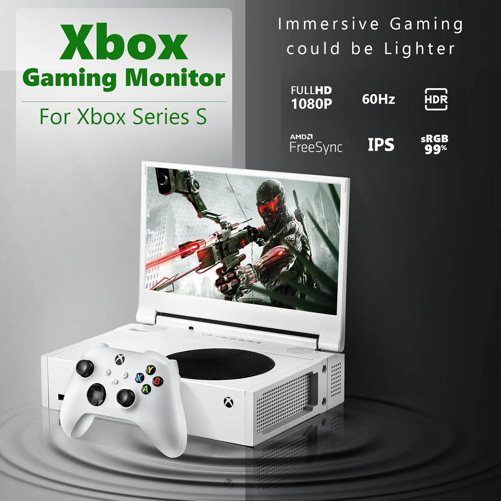 DEPGI 12.5' Portable Gaming Monitor for Xbox Series S (not Included), 1080P Full HD Display with IPS Screen Dual HDMI 2, Support HDR Freesync 3 Game Modes, for Travel Outdoor Indoor Use