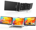 BOSII Laptop Screen Extender Monitor - 14 Inch Triple IPS FHD 1080P HDMI/USB-A/Type-C Extended Portable Monitor for Laptops (Maximum Length: 15.74') Compatible with Windows Mac Travel Work