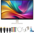 LG Ultrafine 27US500-W 27' 4K UHD (3840×2160) Monitor (White) | IPS Display, HDR10, 60Hz, 90% DCI-P3 Gamut, Anti-Glare Screen, Tilt Stand, HDMI & DisplayPort - Bundle