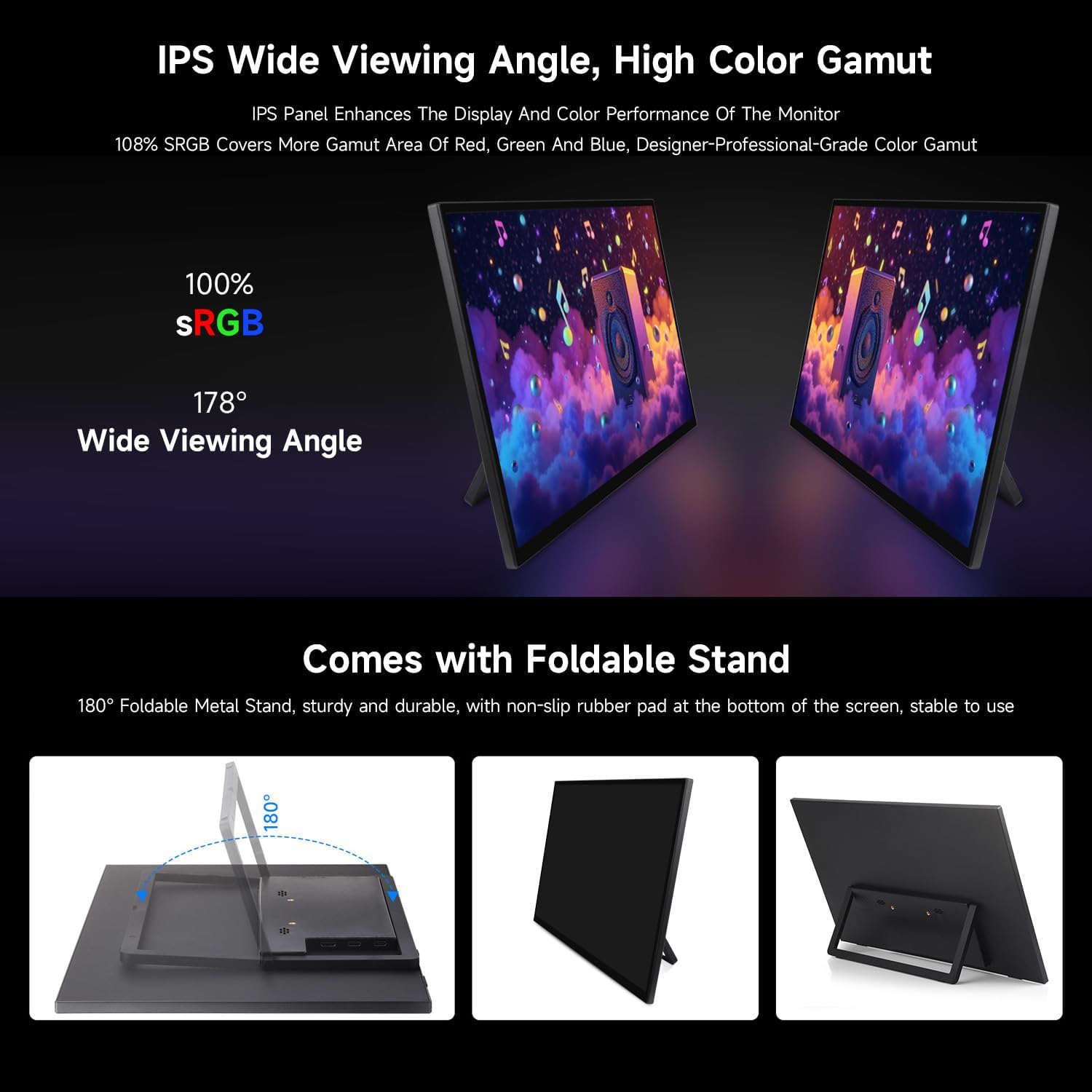 waveshare Luckfox 18.5inch Touch Monitor with Stand, Compatible with Raspberry Pi/Jetson Nano and PC, 1920 × 1080, 120Hz Refresh Rate, Mini HDMI/Type-C Display Ports, IPS Screen, 10-Point Touch