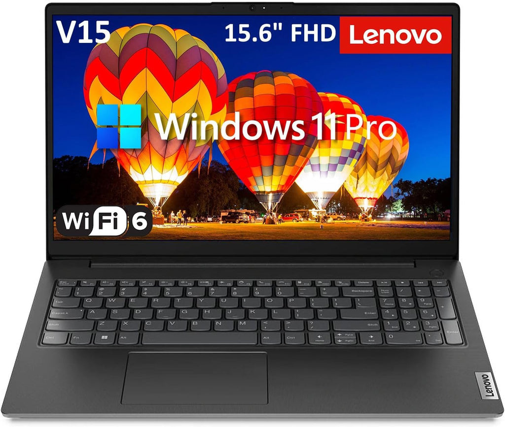 Lenovo V15 Business Laptop, 15.6' FHD Display, Intel Dual-Core CPU, 32GB DDR4 RAM, 1TB PCIe SSD, WiFi 6, Bluetooth 5.2, RJ-45, Type-C, HDMI, Numeric Keypad, Black, Windows 11 Pro, Tichang (Renewed)