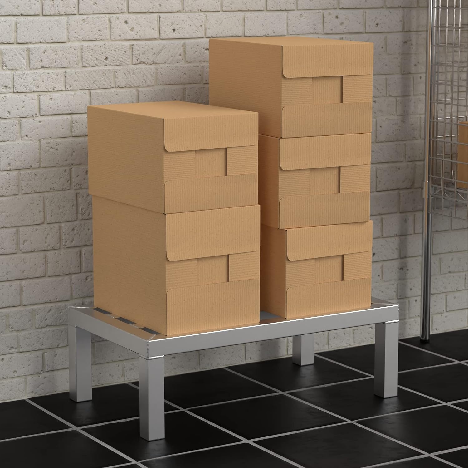 24'' x 14'' x 8'' Aluminum Welded NSF Certified Dunnage Rack - 1300 lb. Capacity, for Restaurant, Storage, Warehouse, Garage