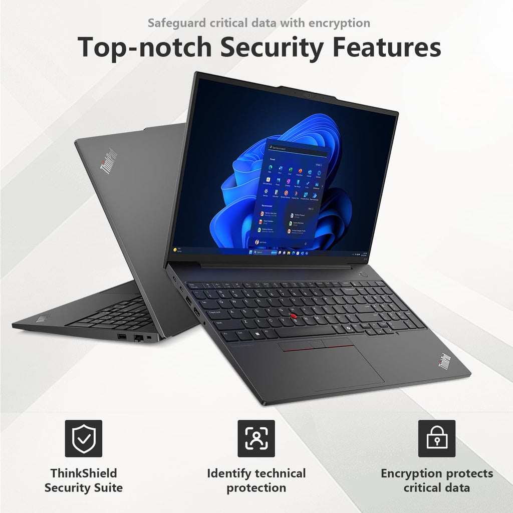 Lenovo ThinkPad E16 Business Laptop | 16' FHD+ Touchscreen | AMD Ryzen 7 7735U | 32GB DDR5 | 1TB SSD | Fingerprint | Backlit KB | | Webcam | HDMI | Wi-Fi 6 | Windows 11 Pro | Black | with Bundle Set