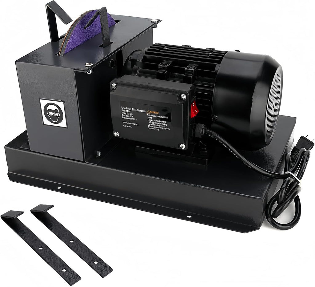 Professional Lawn Mower Blade Grinder | 1HP 750W 9' Ceramic Wheel with Adjustable Angle Bracket for Lawn Mower Blades | High/Low Lift Blades | Gator Blades | Flat Blades,etc