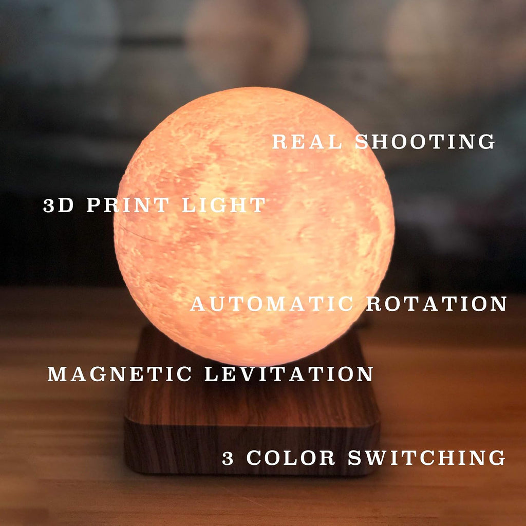 Night Light Moon Light Magnetic Floating Planet Lamp Interior 3D Print LED Bedside Nursing Creative Gift Table Lamp (7.09 in, Venus)