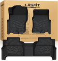 LASFIT Floor Mats for Nissan Frontier 2022-2026 Crew Cab (Not Fit King Cab), All Weather TPE Custom Fit Easy Clean Durable No-Curling Floor Liners for Frontier 1st & 2nd Row Car Mats, Black