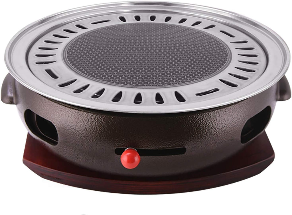 BBQ Barbeque Barbecue Grill, BBQ, Korean Household Charcoal Grill, Large Cast Iron Barbecue Meat Stove, Stainless Steel Grill Pan, 9 Styles (Color : H)