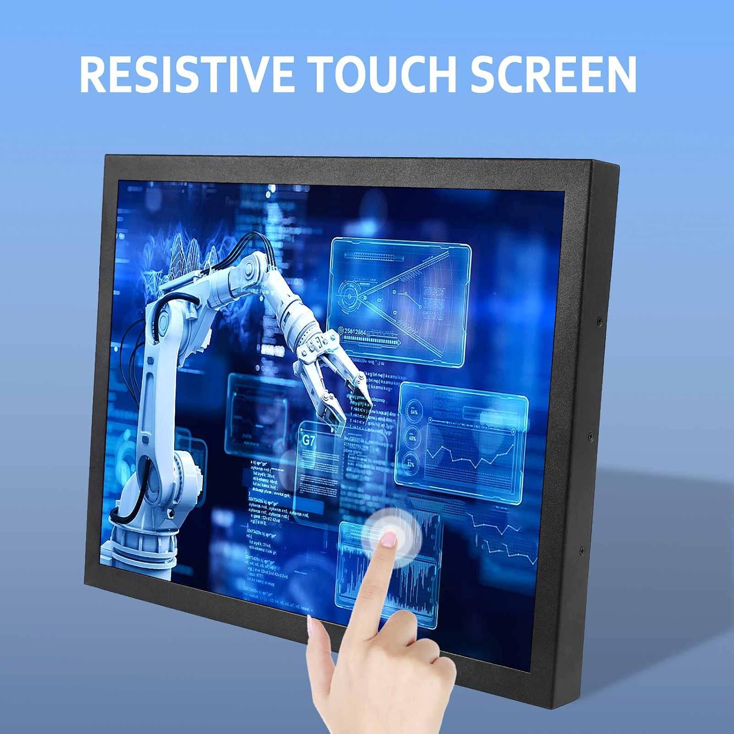 VSDISPLAY Portable Industrial Monitor with Dual Speaker,15 Inch 1024x768 4:3 IPS LCD Touchscreen and VGA DVI Video Input,Metal Shell with Bracket