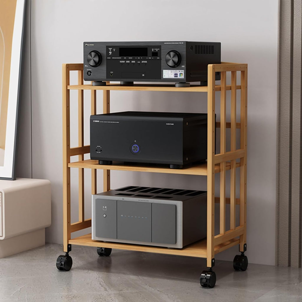 3 Tier Media Stand With Storage Shelves Corner Stereo Cabinet For Audio Visual Equipment Stereo Racks And Stands Media Audio Tower Cabinet,One Color50Cm/19.7In