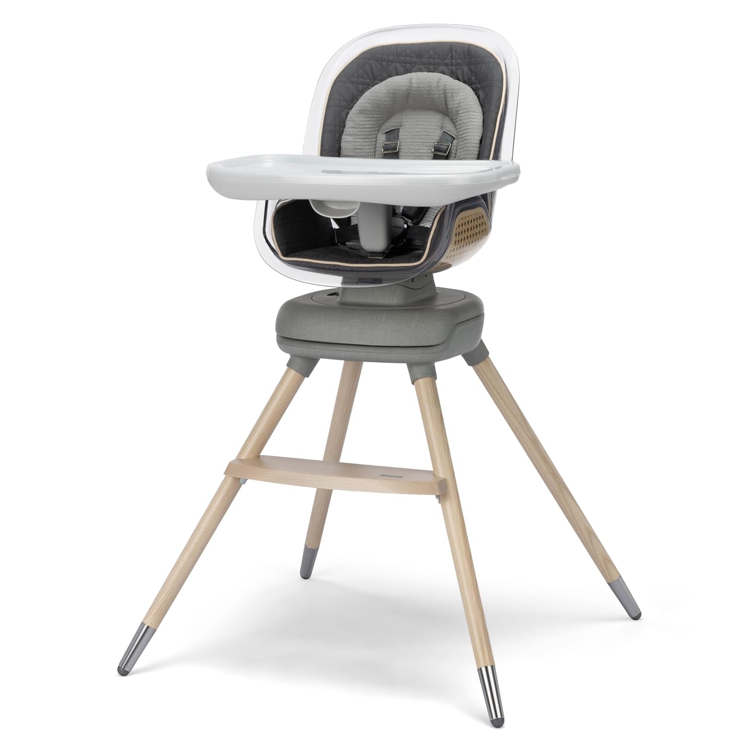 Maxi-Cosi Kiskadee 360 Rotating High Chair, 7 Modes, Infant to 5 Years up to 50 lbs, ClipQuik Magnetic Clip, 3-Position Tray, Washable Pad, Infant Recline, Booster Seat, Child Stool, Onyx Heritage