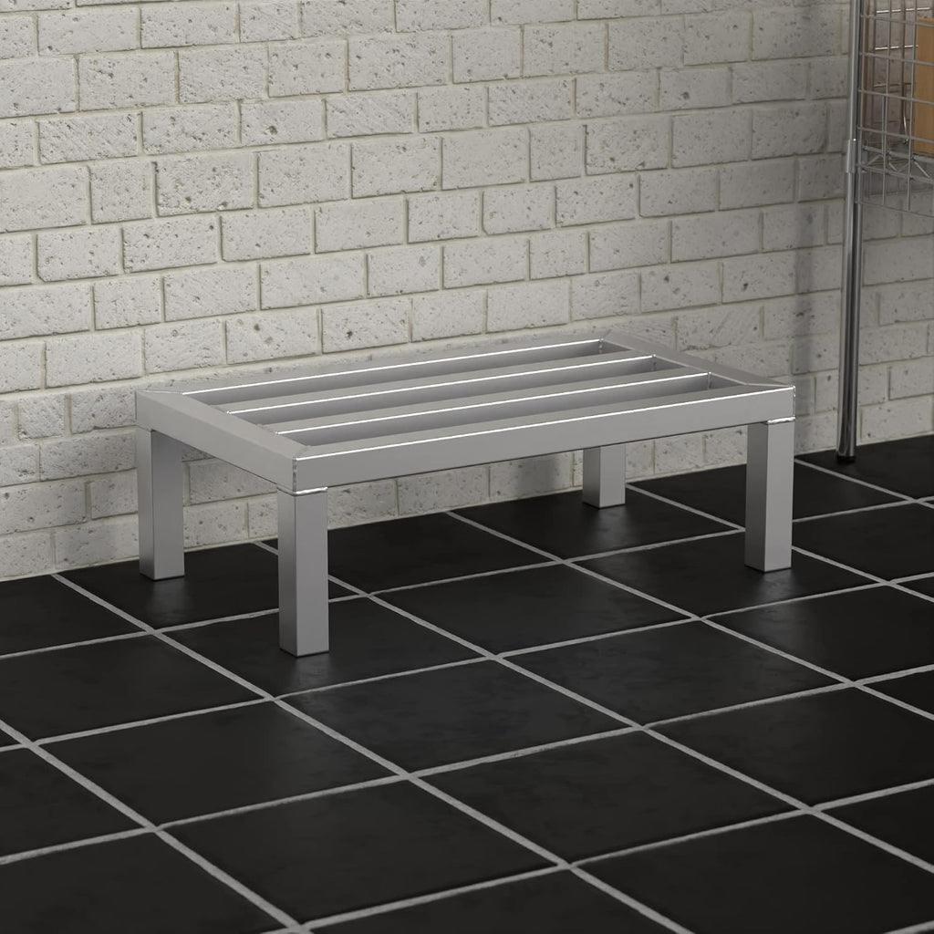 24'' x 14'' x 8'' Aluminum Welded NSF Certified Dunnage Rack - 1300 lb. Capacity, for Restaurant, Storage, Warehouse, Garage
