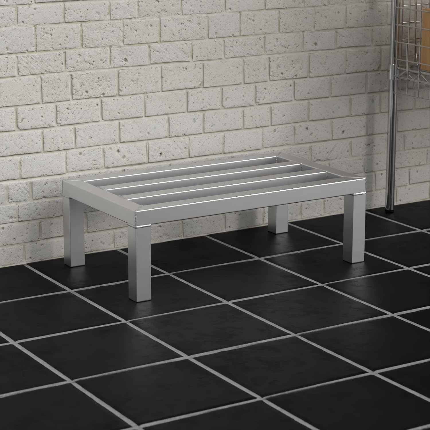 24'' x 14'' x 8'' Aluminum Welded NSF Certified Dunnage Rack - 1300 lb. Capacity, for Restaurant, Storage, Warehouse, Garage