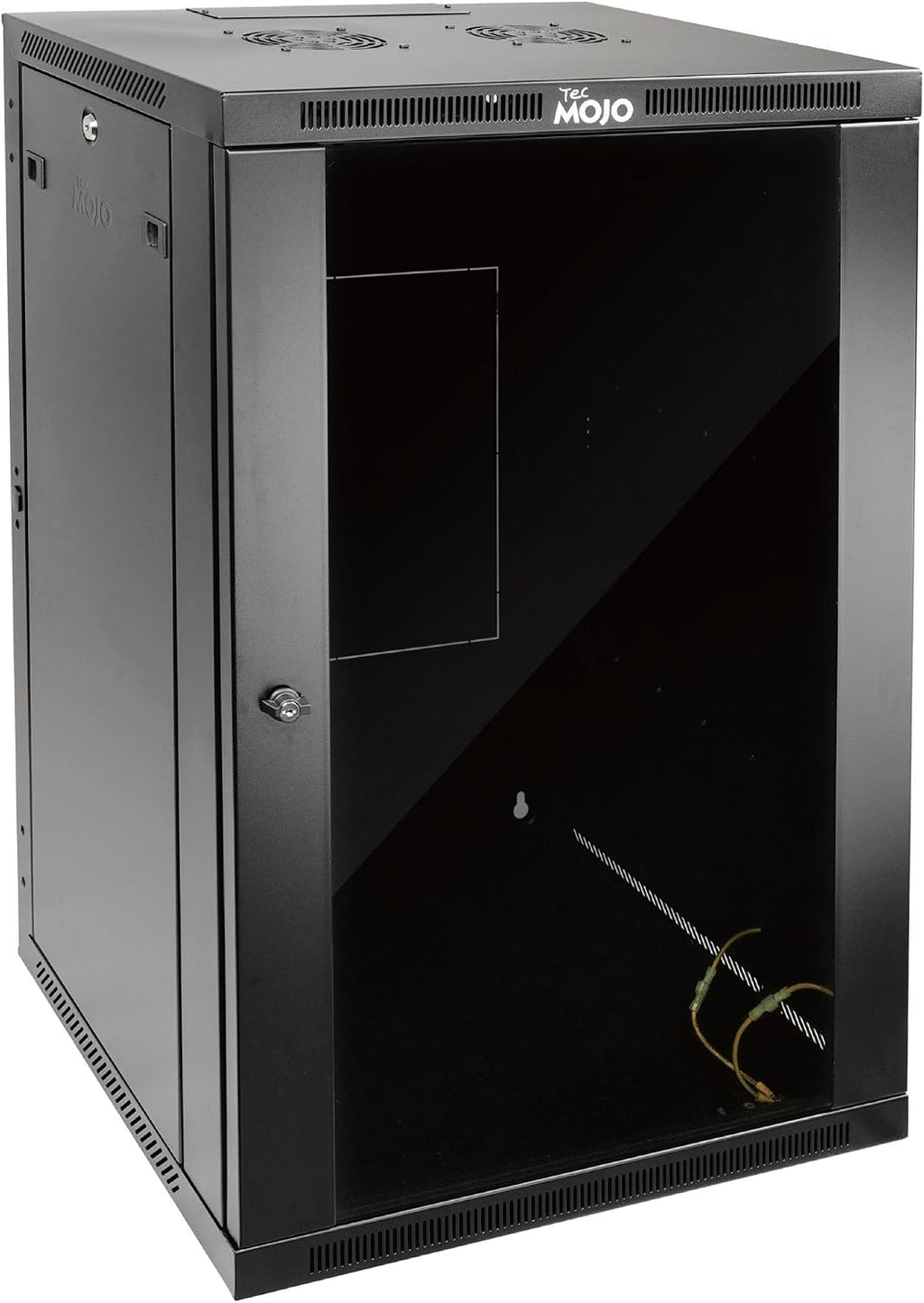 Tecmojo 18U Wall Mount Rack,18U Rack 17.7 Inch Depth,Hold Up to 176 Lbs,Enclosed Wall Mount Rack Kit for 19 Inch Network,Server and AV Gear,Glass Door(Elite Collection)