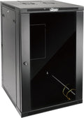 Tecmojo 18U Wall Mount Rack,18U Rack 17.7 Inch Depth,Hold Up to 176 Lbs,Enclosed Wall Mount Rack Kit for 19 Inch Network,Server and AV Gear,Glass Door(Elite Collection)
