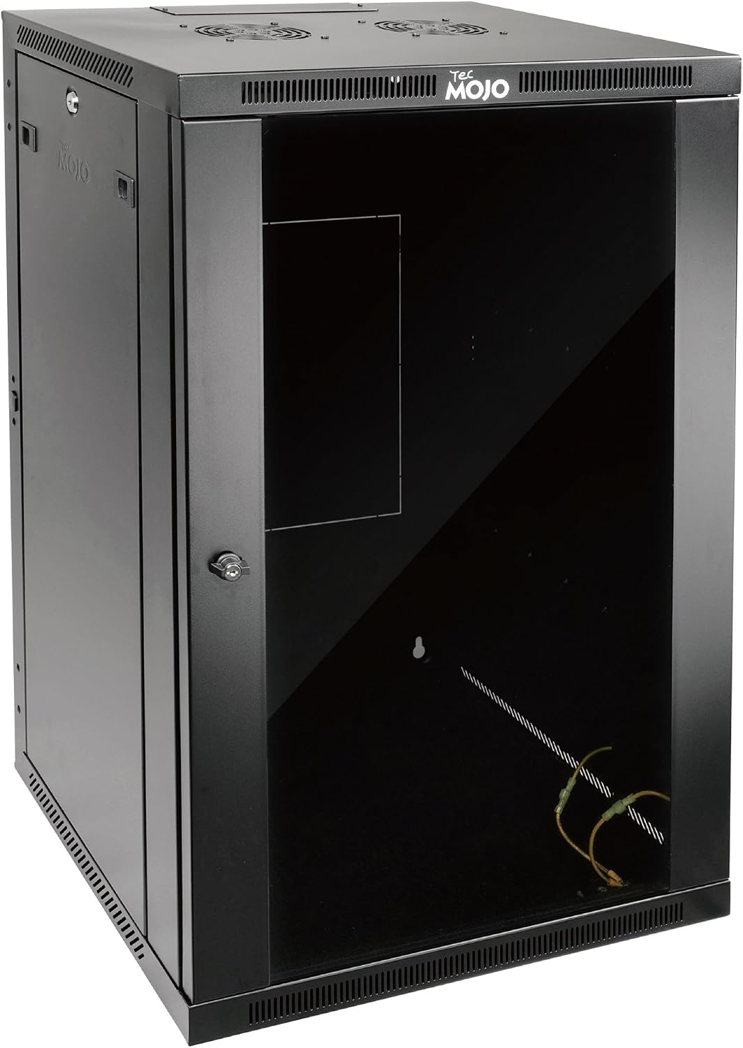 Tecmojo 18U Wall Mount Rack,18U Rack 17.7 Inch Depth,Hold Up to 176 Lbs,Enclosed Wall Mount Rack Kit for 19 Inch Network,Server and AV Gear,Glass Door(Elite Collection)