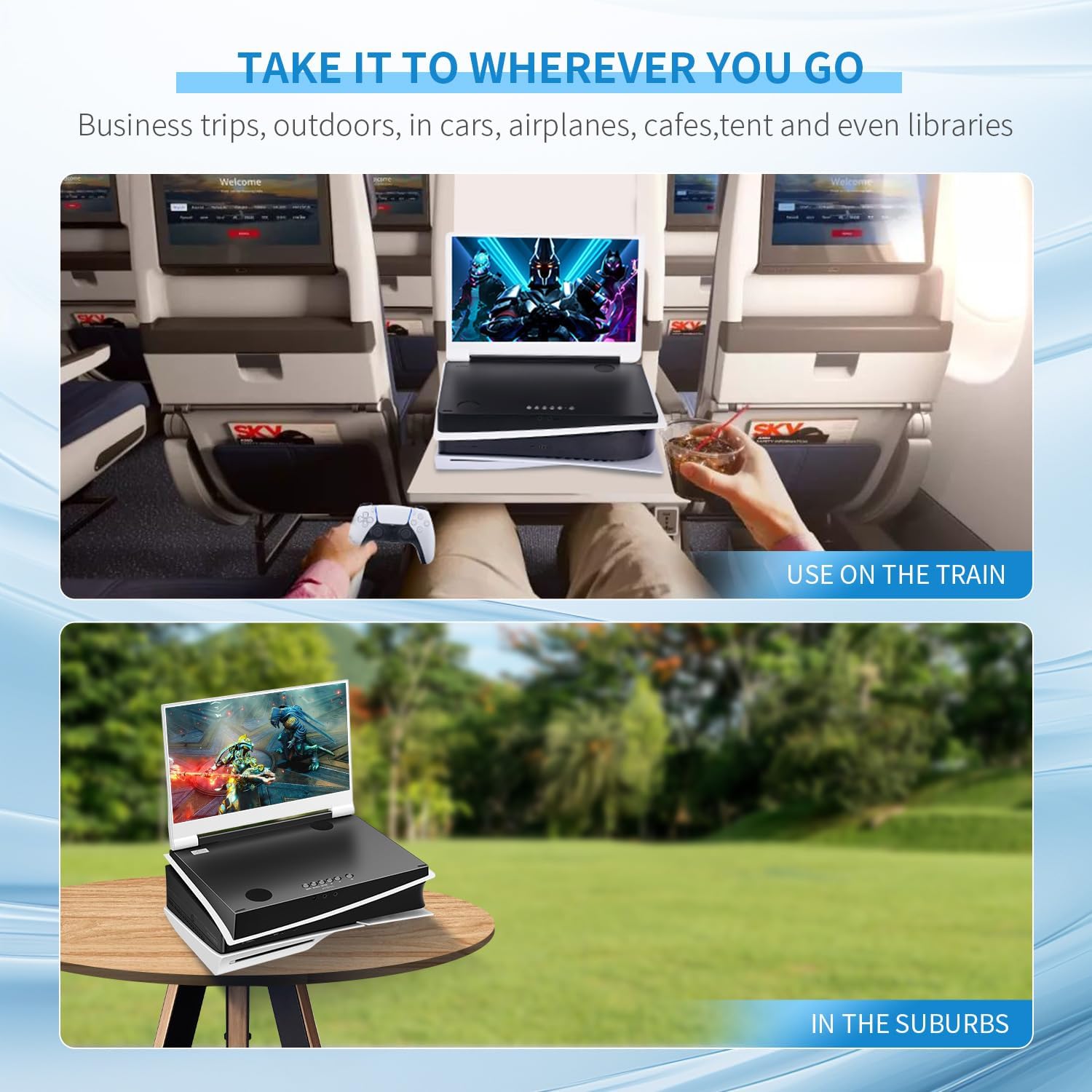 G-STORY 14' Inch IPS 4k 60Hz Portable Monitor Gaming Display Integrated with PS5 Slim(not Included) 3840×2160 with 2 HDMI Ports,FreeSync,Built-in 2 of Multimedia Stereo Speaker