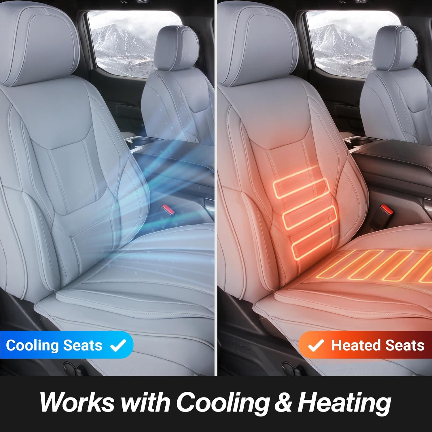 Coverland Custom Car Seat Covers Compatible with 2004-2008 Toyota Solara Convertible - Premium Leather Non-Slip Memory Foam Waterproof Seat Cover Custom fit Interior Protector [Full Set-Gray]