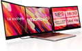 14' Pro Triple Laptop Glass Screen Extender, Dual 14' 2k Portable Monitors, 144Hz, 100% DCI-P3, 500 Nits, Aluminum Finish for 14' MacBook Pro & Windows, for Gaming, Creators, & Professional