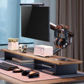 Walnut Monitor Stand for Desk (44 Inch) Large Monitor Stands for 2 Monitors, Desk Shelf for Top of Desk Walnut Monitor Shelf