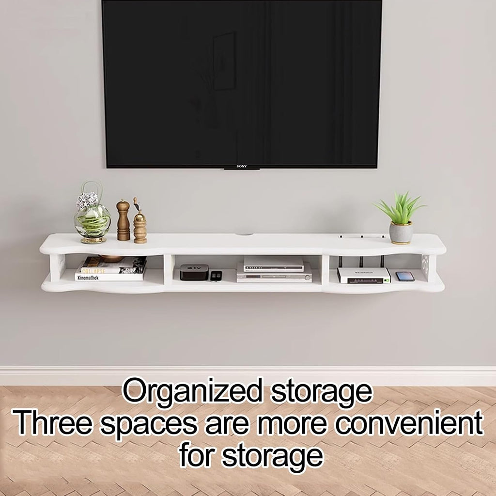 Floating TV Stand, Wall Mounted TV Shelf Ntertainment Media Center TV Unit Audio and Video Equipment Rack for Media Room Gaming Room and Home, for 32-75in TVs (Size : 120x24x16cm/47x9x6in)
