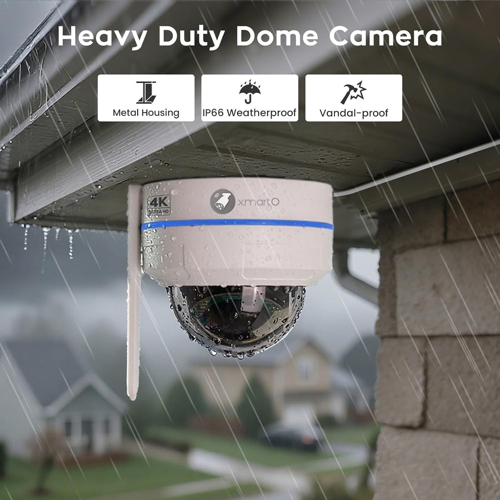 xmartO [4K AI Tracking Ceiling CAM] 4K 8MP UHD Metal Dome PTZ Wireless Security Camera with Automatic-Follow, 2-Way Audio and Night Vision (Add on to NVR or Use Standalone, DPK8034)