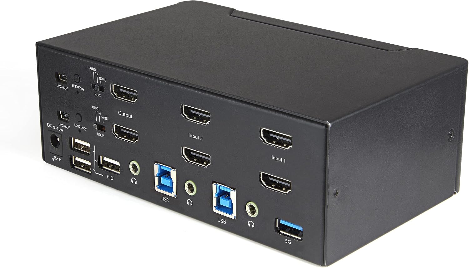 StarTech.com 2 Port Dual Monitor HDMI KVM Switch - 4K 60Hz Ultra HD HDR - Desktop 4K HDMI 2.0 KVM Switch with 2 Port USB 3.0 Hub (5Gbps) & 4X USB 2.0 HID, Audio - Hotkey Switching - TAA