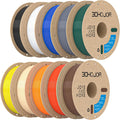 3DHoJor PLA+ 3D Printer Filament Bundle,10KG PLA Plus Filament 1.75mm, 3D Filament Multicolor, 1KG Spool, 10 Pack, Black+Cold White+Grey+Red+Blue+Yellow+Pine Green+Orange+Brown+Beige