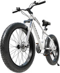 26' Fat Tire Mountain Bike with 4 inch Knobby Tires, 21 Speed MTB with Dual Disc Brake for Adults, Anti-Slip Bicycle, Black, White, Blue&Purple