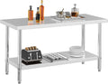 YITAHOME NSF Stainless Steel Table, 60' X 24' Worktable w/Undershelf, Heavy Duty Prep Workstation for Home Kitchen Commercial Restaurant Garage Warehouse Outdoor