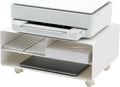 YAMAZAKI Home Desktop Printer Stand - Computer Accessory Office Organizer Steel One Size White