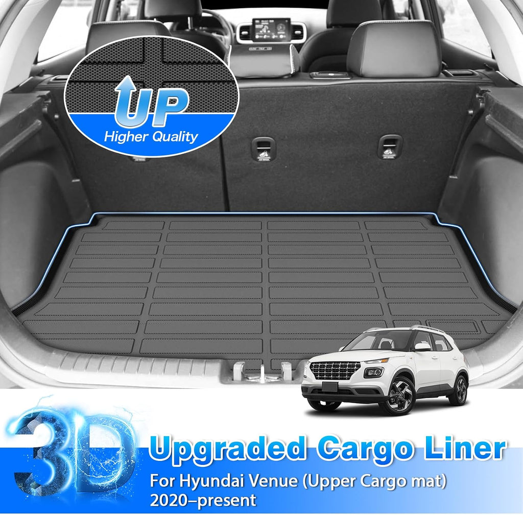 Cartist Floor Mats and Cargo Liner Fit for Venue 2020-2025 2026 (for Cargo Tray Upper Position) All Weather Floor Mat Venue Accessories Heavy Duty