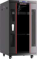 27U Home Server Rack Cabinet – 19' Floor Standing Network Rack, 39' Deep Homelab Rack with Locking Glass Door, Cooling Fans, PDU & Shelf for NAS, Router, Switch and AV Equipment