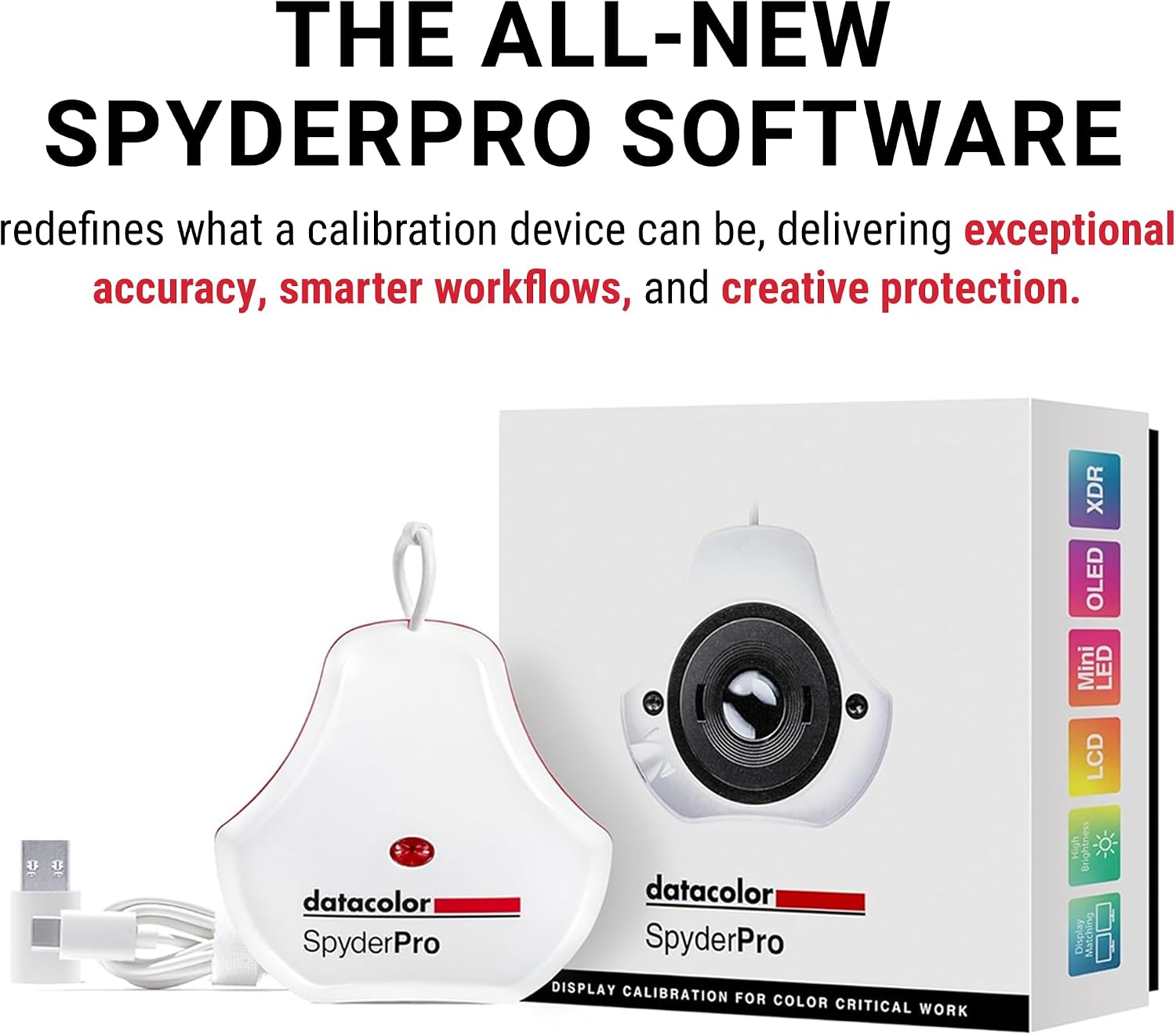 SpyderPro Monitor Calibration Tool: Ensures Accurate Color When Viewing and Editing Photos & Videos