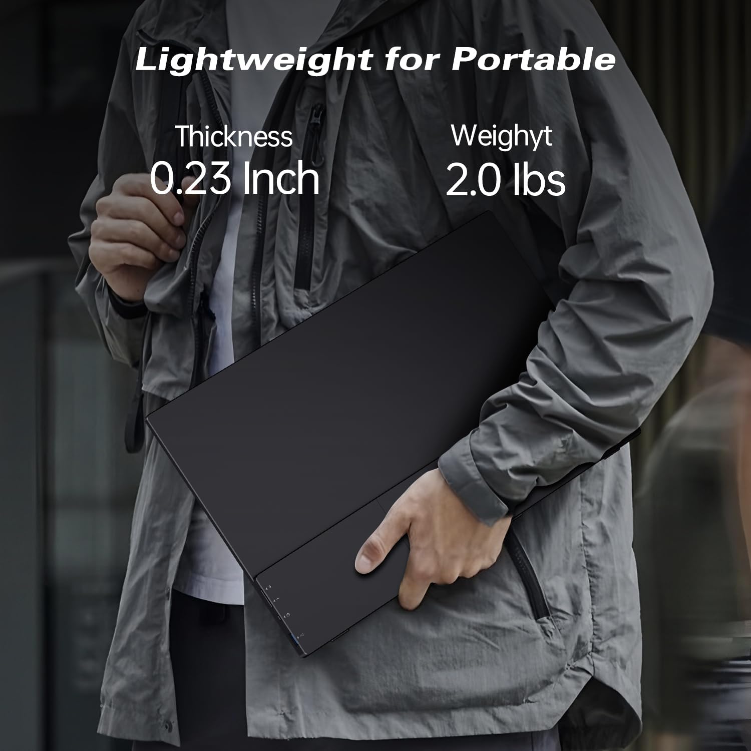 Portable Monitor 2K 120Hz, 17.3'' QHD 2560x1440P 100% DCI-P3, Ultra Slim Travel Gaming Monitor with Kickstand, USB-C HDMI HDR External Screen for Laptop PC Mac Xbox Switch PS5/4
