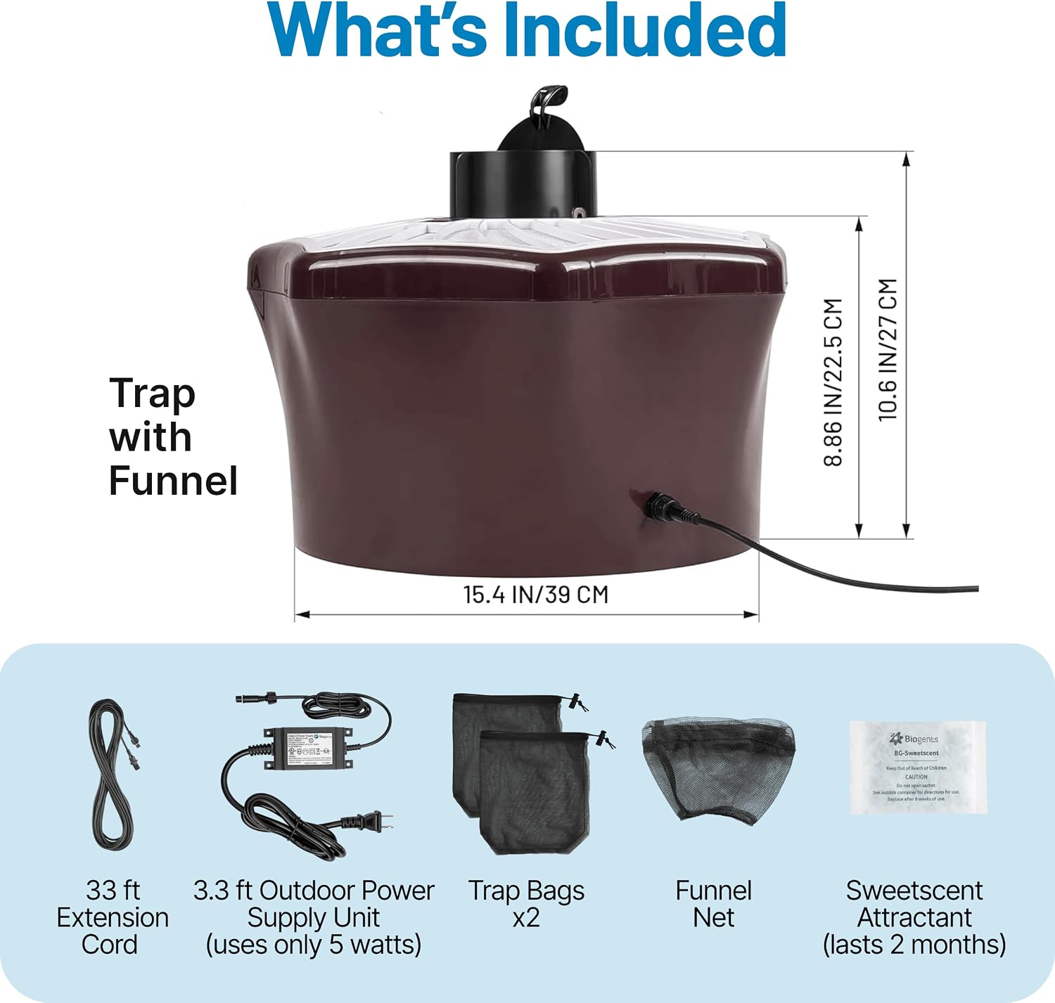 Biogents Mosquitaire Outdoor Mosquito Trap with Sweetscent Lure | Eco-Friendly, Pesticide-Free, Pet-Safe Repellent Alternative | Electric Catcher for Comprehensive Mosquito Control