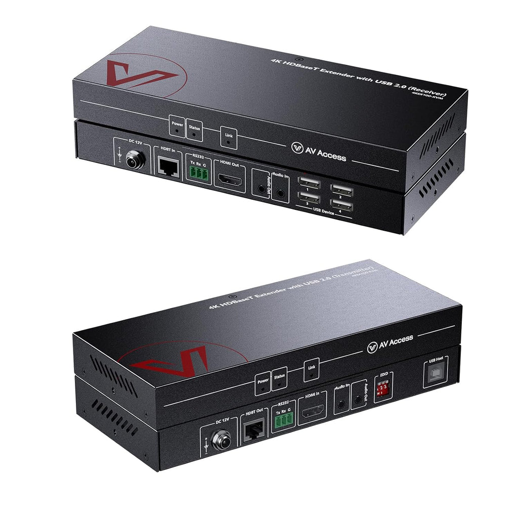 HDMI USB KVM Extender Dual Monitor Over Cat5e/6/6a/7 up to 1080p@60Hz 197ft, Zero Latency Extended Dual View, Display 2 Monitors with 4 USB 2.0 Ports for Keyboard/Mouse, HDCP 1.4, PoC, Plug and Play