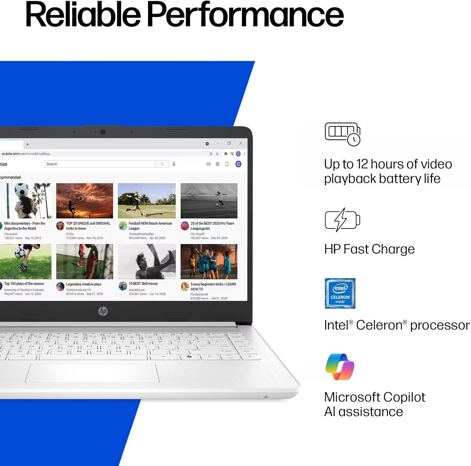 HP 14' Laptop Ultrabook 2026 Business Student Computer with MS Office, Copilot AI, Intel CPU Upto 2.8GHz, 8GB RAM, 628GB Storage (128GB SSD+500GB Ext), Wi-Fi 6, MarxsolAccessory, Win 11 Pro, White