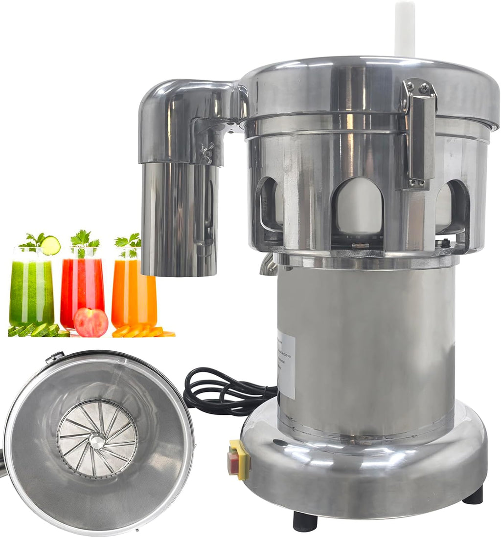 INTSUPERMAI 750W Commercial Juicer Machine Heavy Duty, 110V Centrifugal Juicers, Output Juice 22-30 lb/min, #304 Stainless Steel Electric Fruit Juicer for Gym Clubs, Canteens